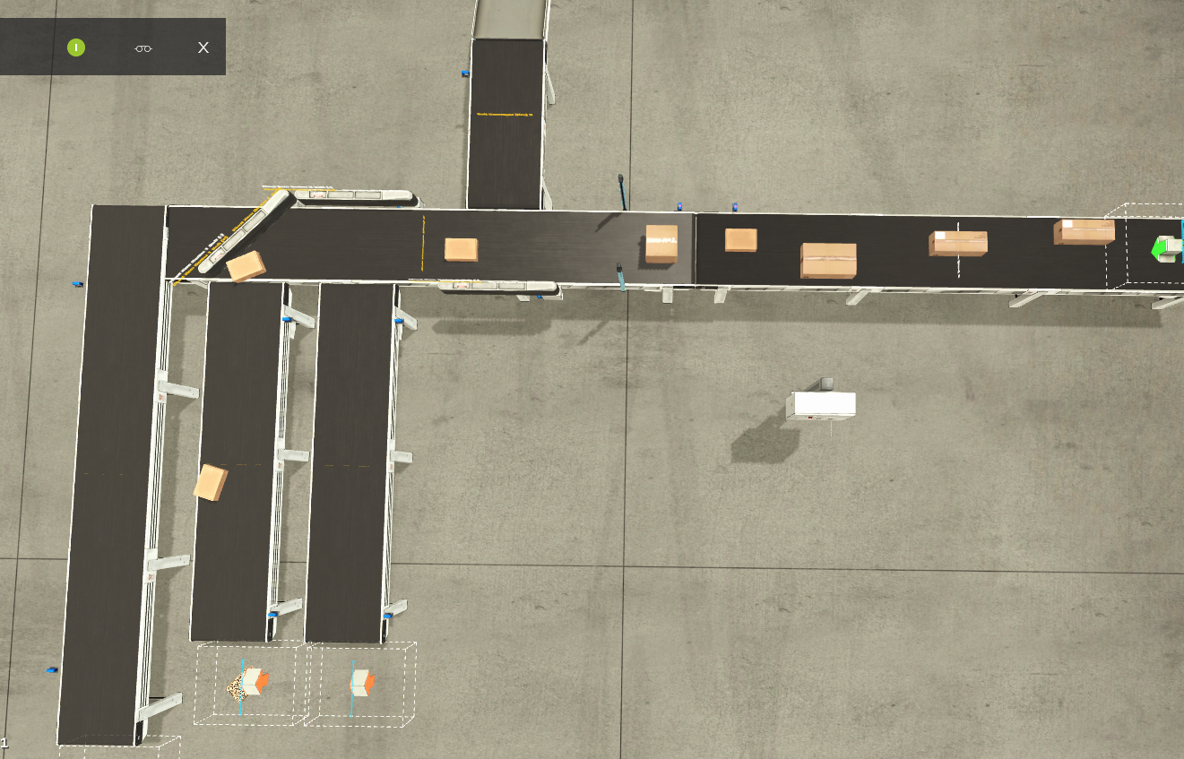 A Conveyor Sort PLC simulated in Factory I/O factory simulator